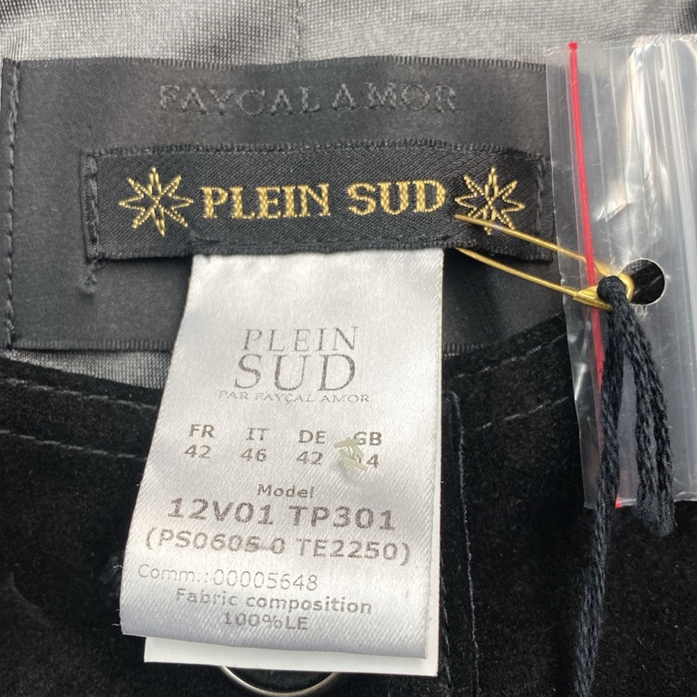 Plein Sud Paris Suede Black Jacket Fringe Rare New With Tag - Picture 11 of 16